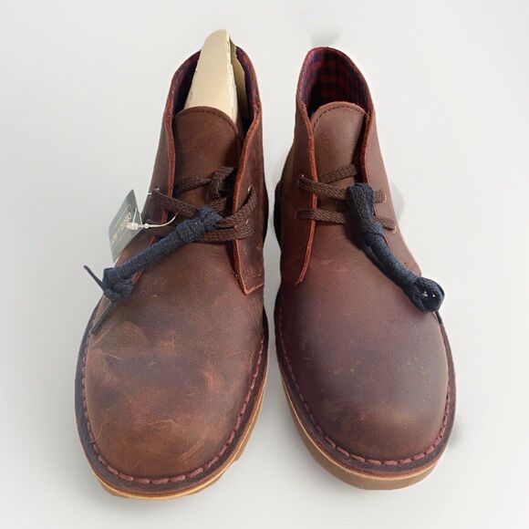 NEW Clarks Men's Bushacre 2 Chukka Ankle Boots Aubergine Leather Size 7 M Macy’s - Picture 5 of 11